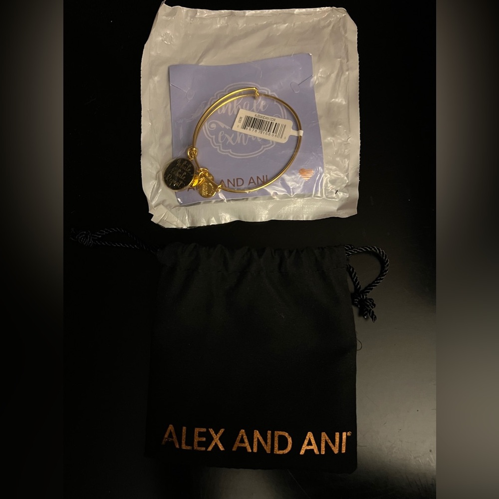 Alex and Ani Gold Inhale Exhale Repeat Charm Bracelet